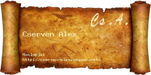 Cserven Alex névjegykártya