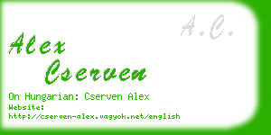 alex cserven business card